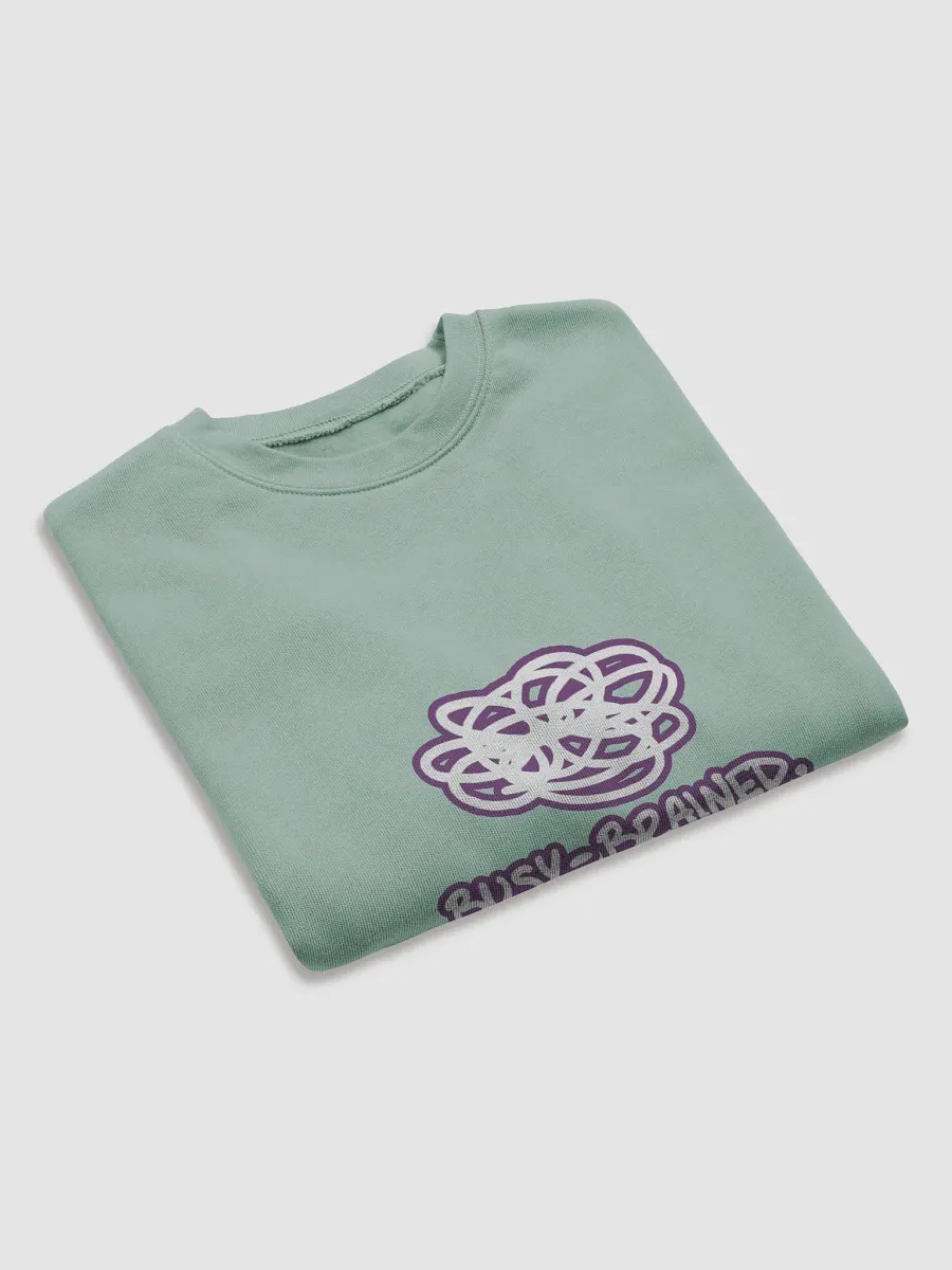 BUSY-BRAINED (lined design, #763D7D) Women's Fleece Crop Sweatshirt product image (31)