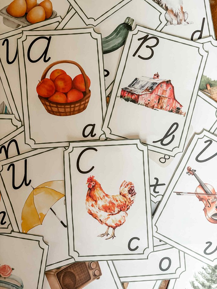 Watercolor Vintage ABC's - Cursive product image (1)