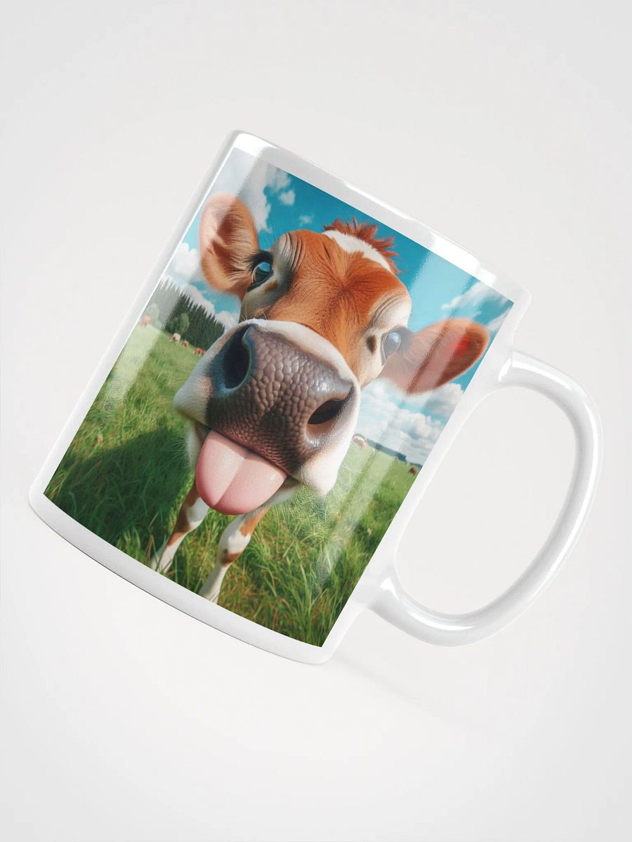 Rude Cow Tongue #Humorous Glossy Mug - White product image (4)