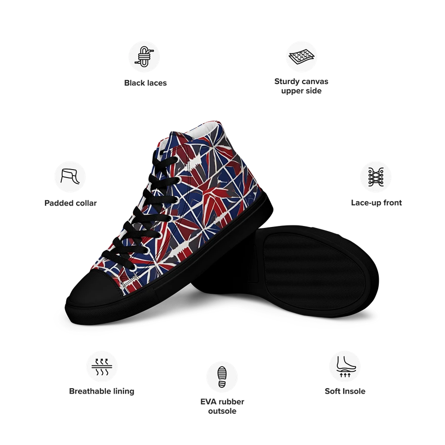 Red And Blue Mosaic Men's High Top Shoes product image (22)