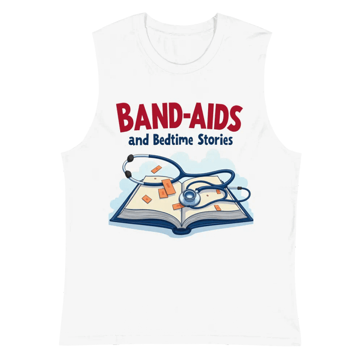 band-aids, bedtime stories, medical dads, medical moms Muscle Tank product image (6)