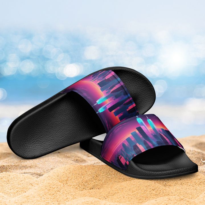 Vaporwave New York City All Over Print Women's Slides product image (2)