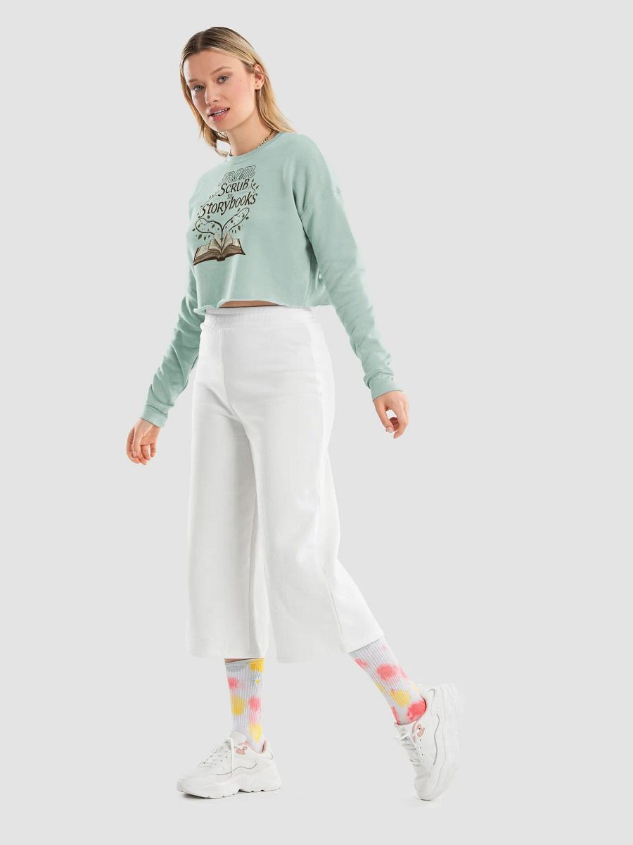 Whimsical Vine Book Crop Sweatshirt product image (23)