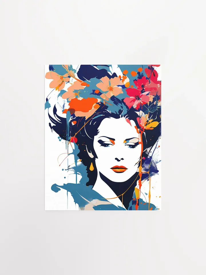 Abstract Woman v4 - Vintage Style Poster - Girly - Small and Standard Sizes - 8x10-11x14-12x16-16x20 Inches product image (3)