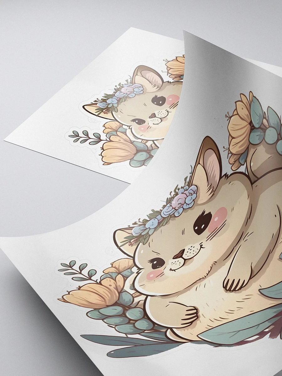FloraChin Sticker - Adorable Chinchilla Covered in Flowers product image (4)