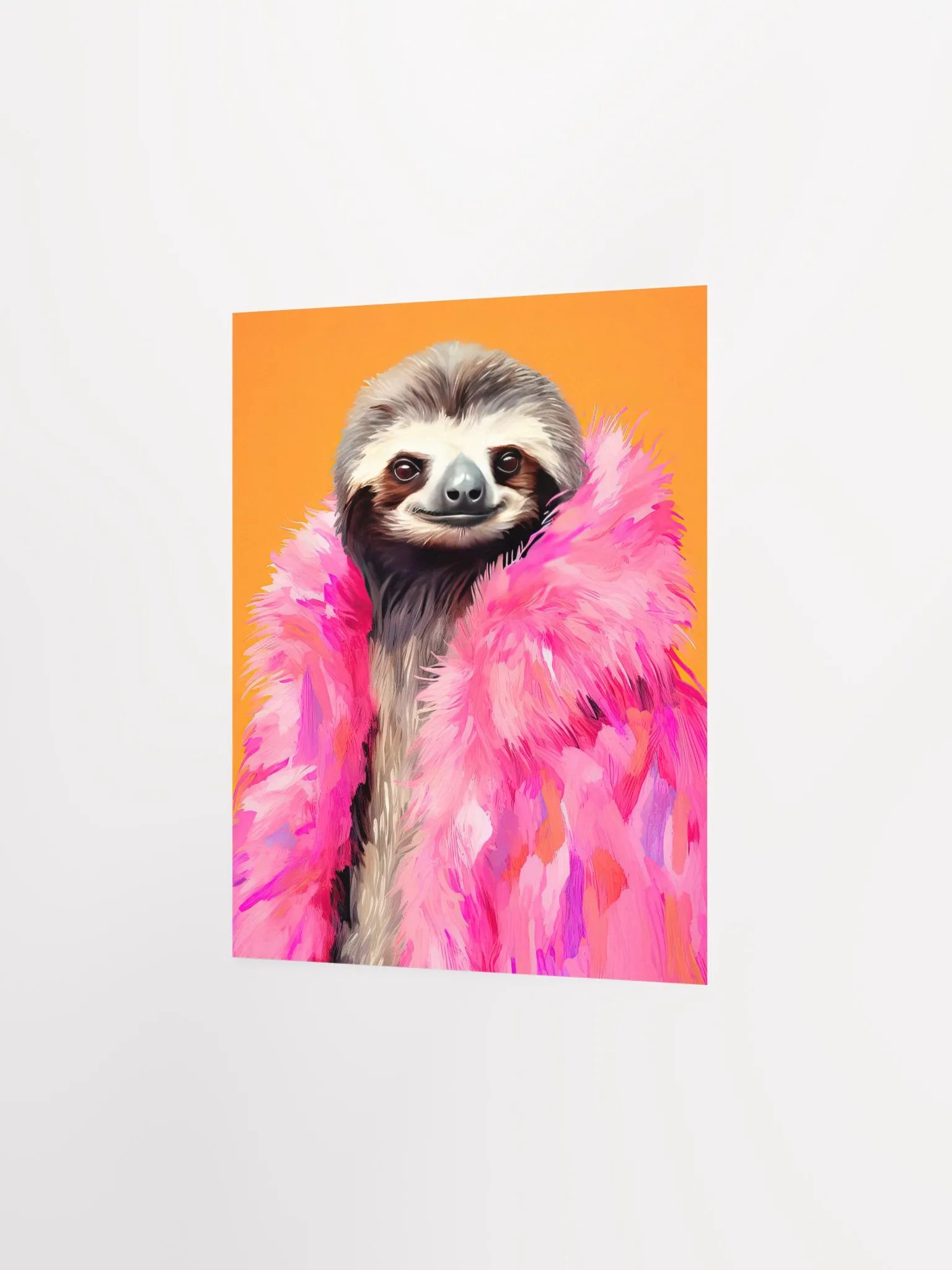 Anthropomorphic Sloth in Pink Fur Animal Portrait product image (10)