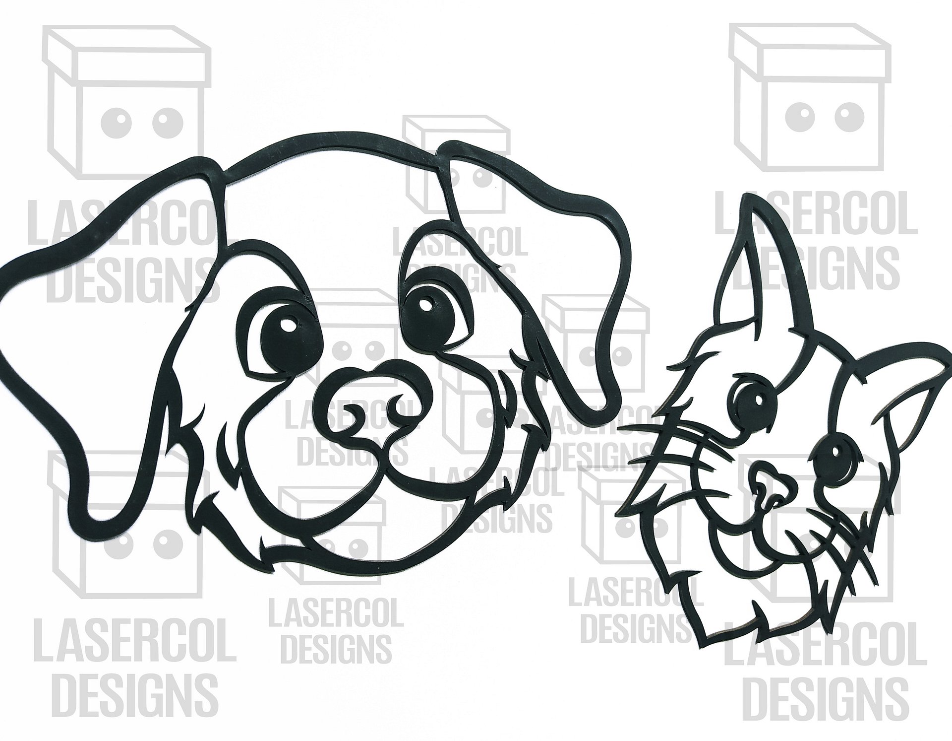 Cute Dog and Cat Wall Art - Laser Cut Files product image (5)