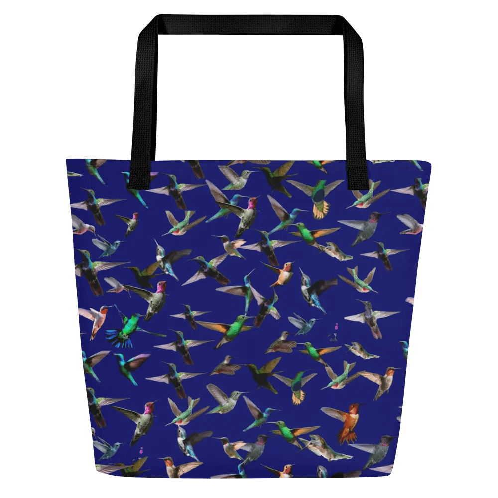 dark blue hummingbird design Tote for stylish moms daughters friends product image (1)