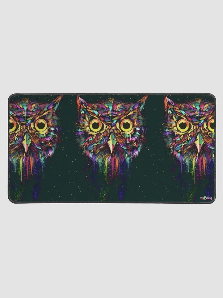 Drippy Owl Desk Mat (Black) product image (1)