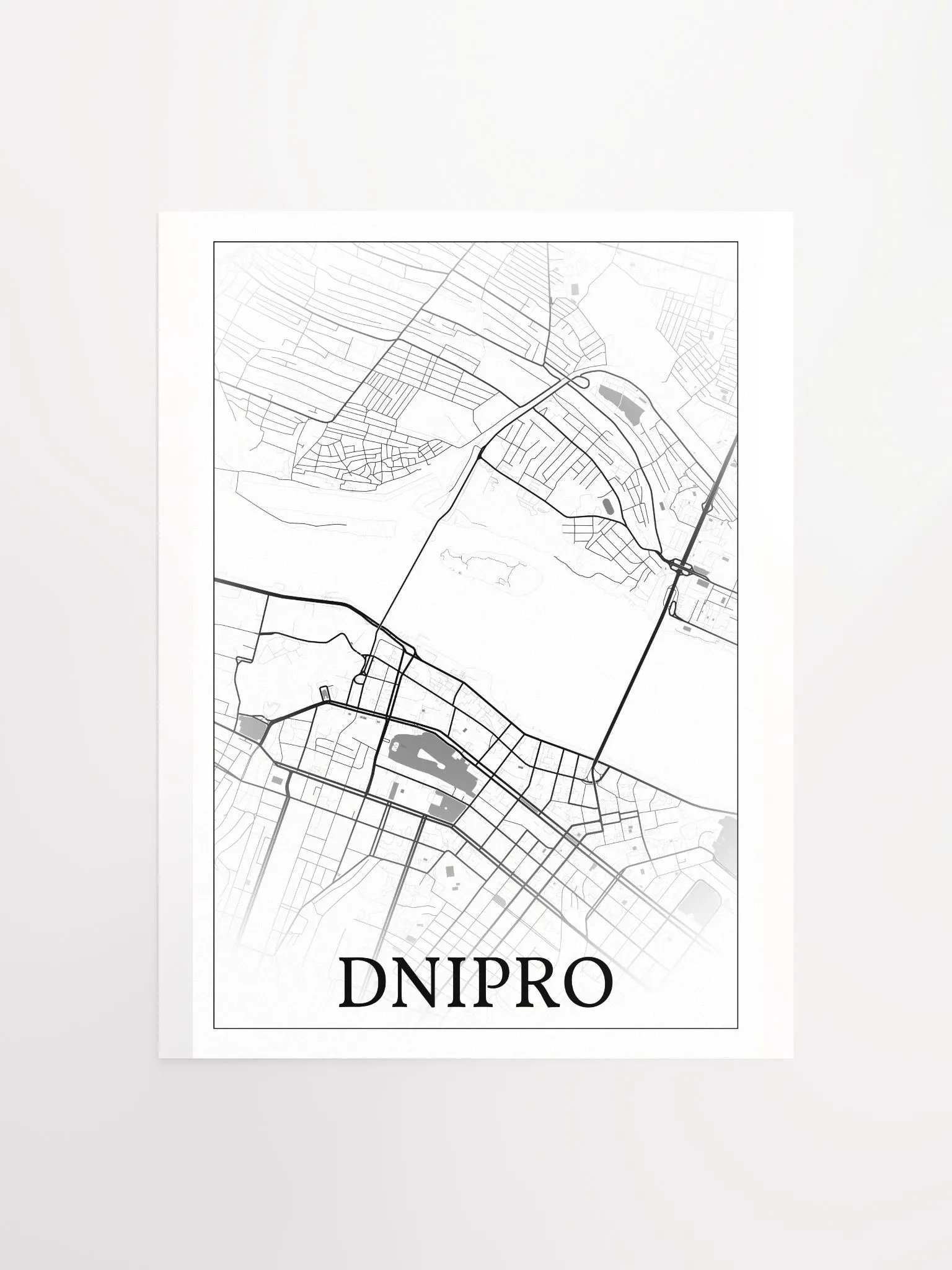 Dnipro, Ukraine, city map print product image (3)