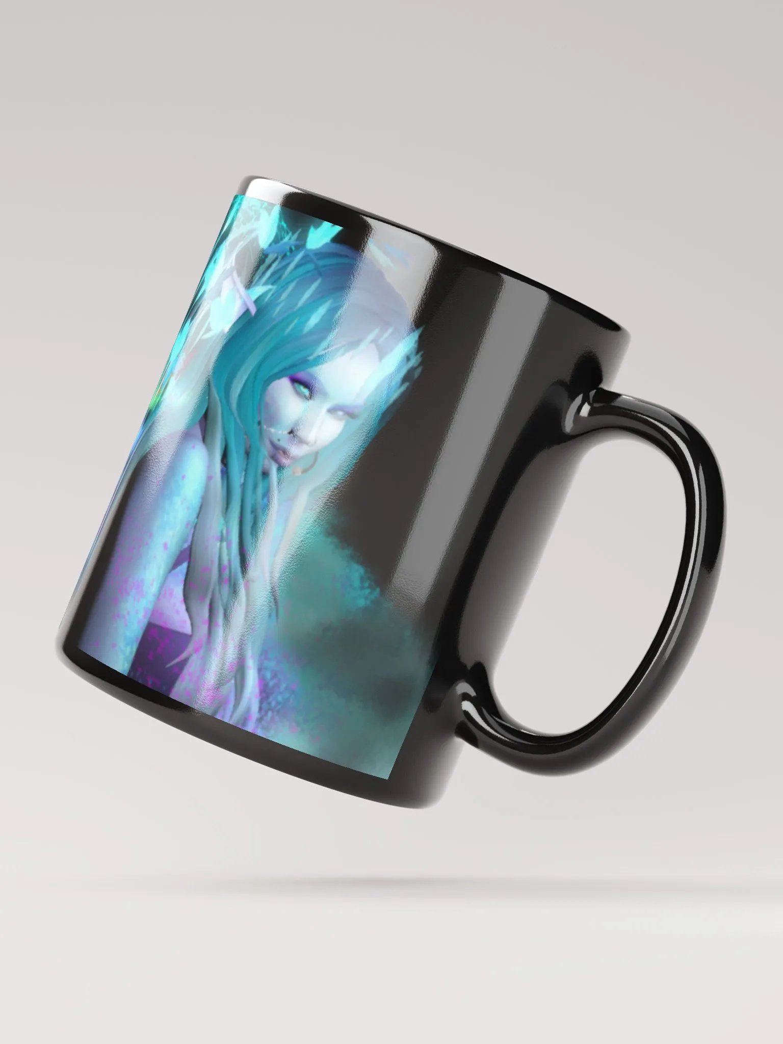 WW Blue Fairy Black Glossy Mug product image (5)