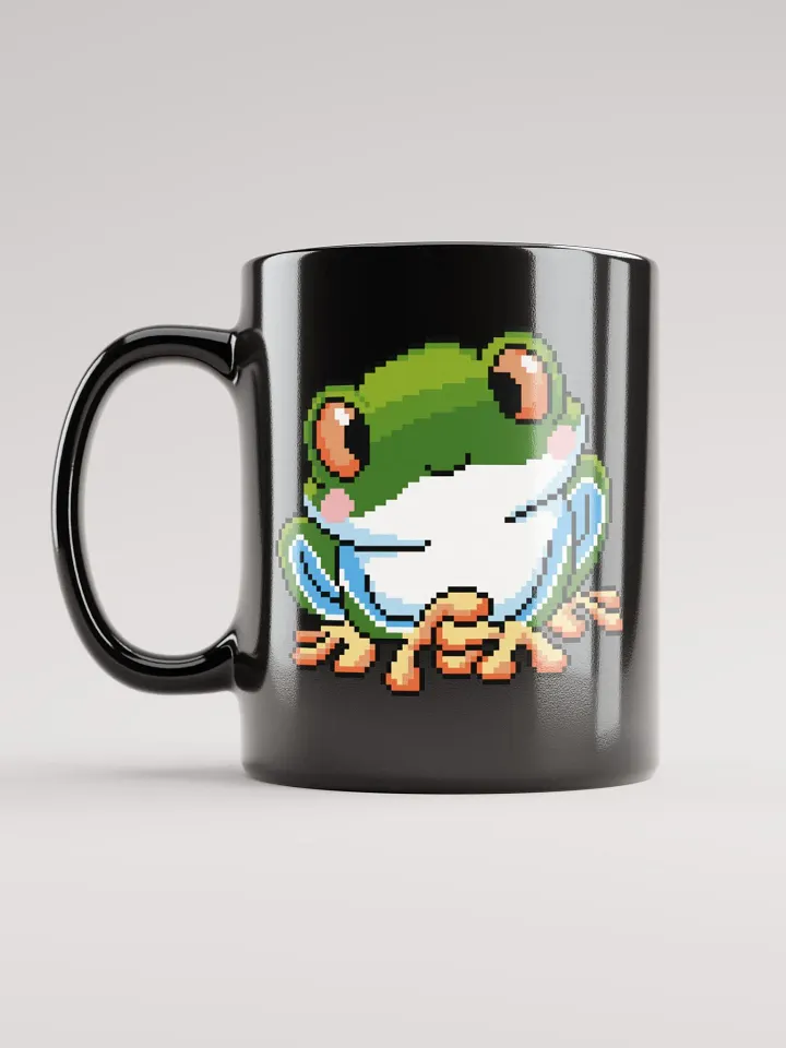 Dark Green Rip the Frog Black Glossy Mug product image (1)