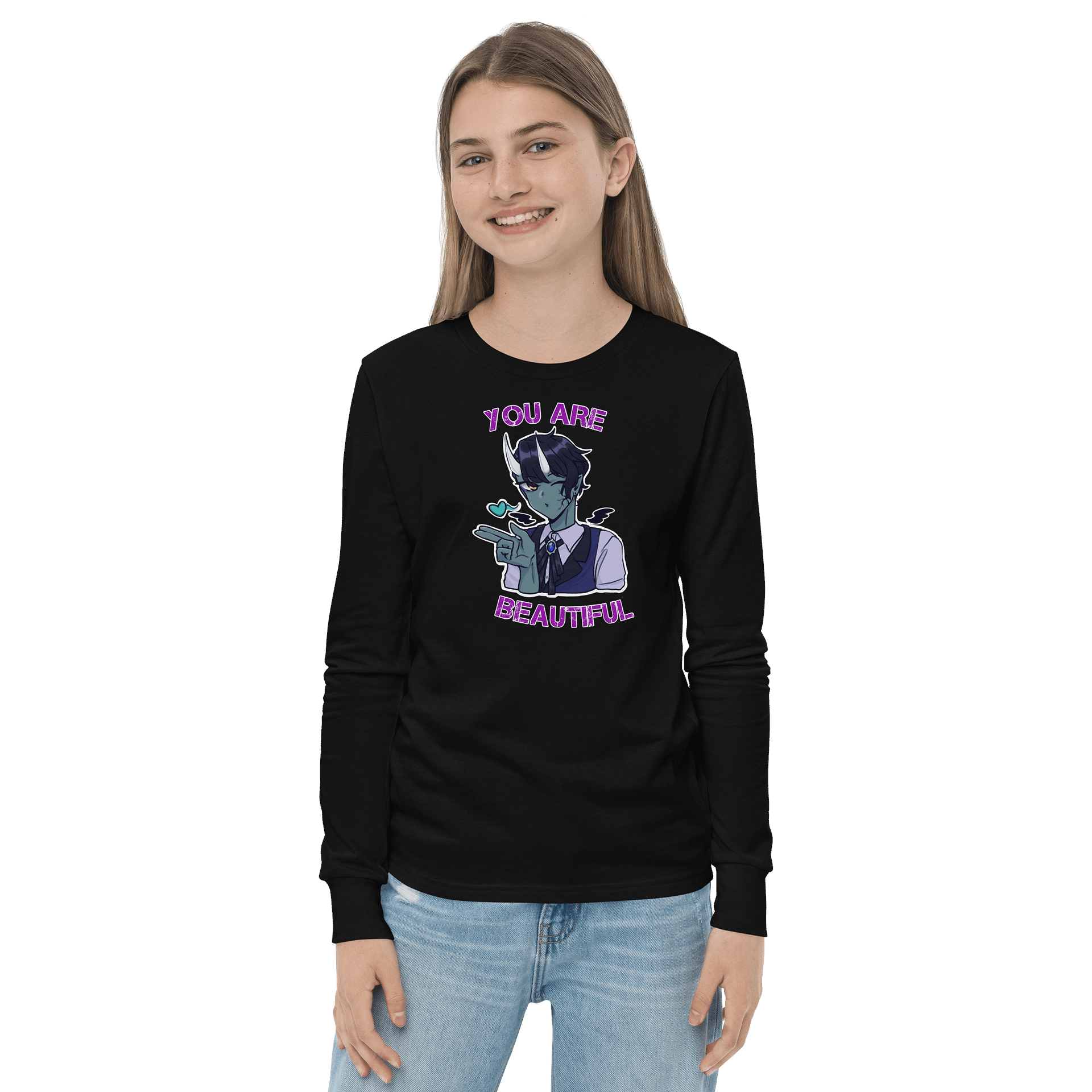 You Are Beautiful Youth Long Sleeve Shirt product image (3)