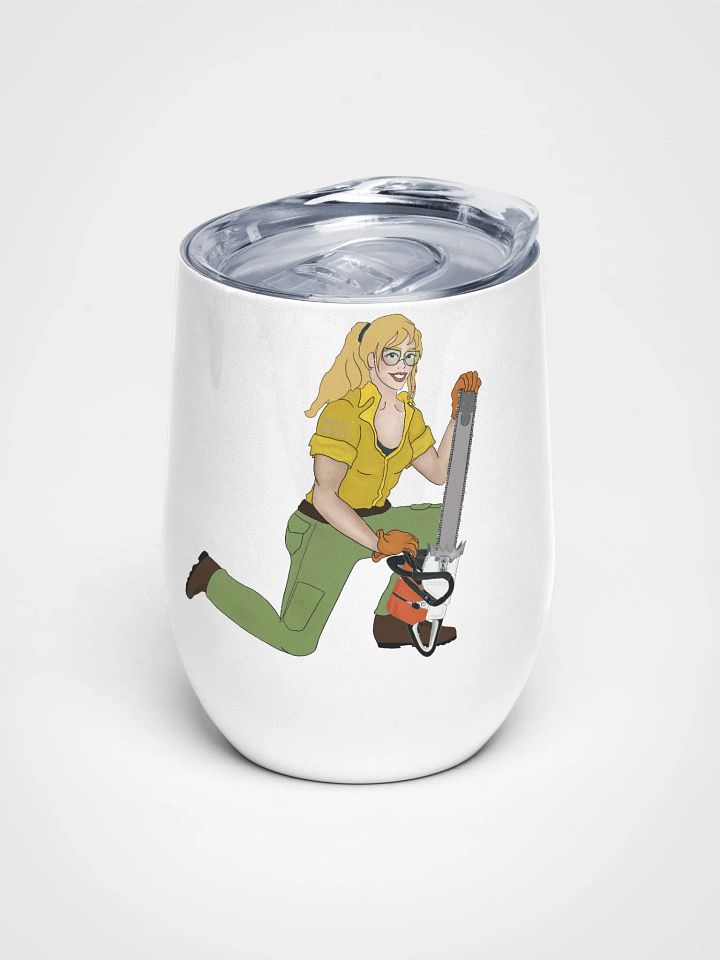 Blonde Chainsaw Pinup Wine Tumbler product image (1)