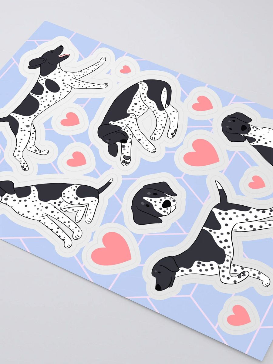 Cute German Shorthaired Pointer Kiss Cut Sticker Sheet product image (3)