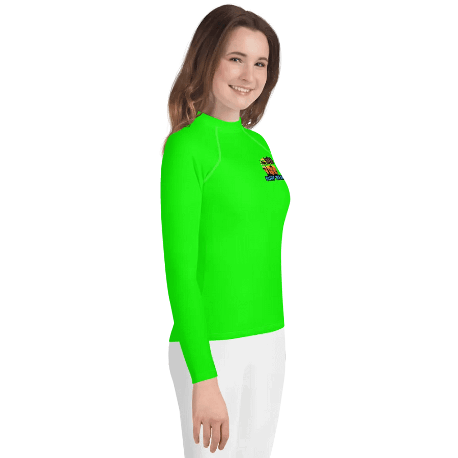 Wild Green Neon Youth Rash Guard product image (6)