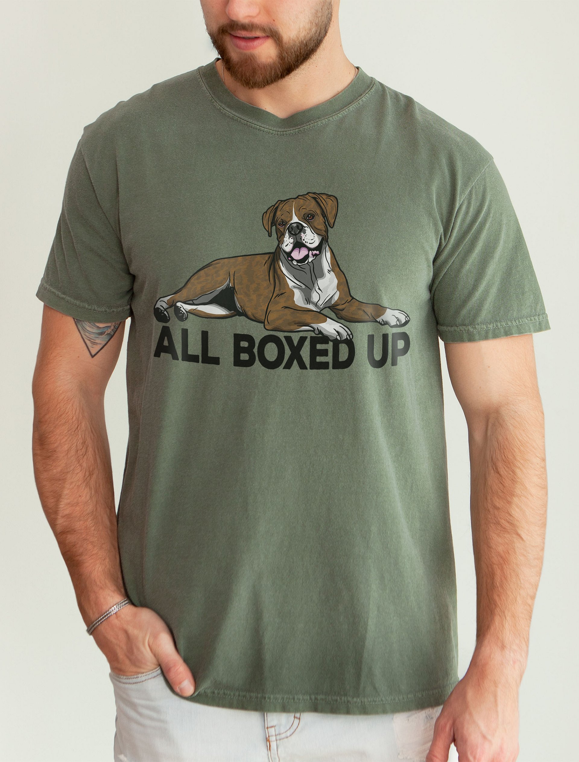 All Boxed Up T-Shirt of a Boxer (Brindle) | Funny T-Shirt for Boxer Dog Paw-rents product image (21)