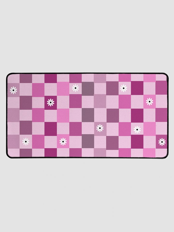 Pink Checkered Desk Mat product image (1)