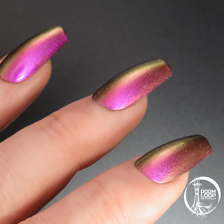 SYNTHETIC JOY - Vivid Magenta Gold Green Multichrome Nail Polish product image (2)