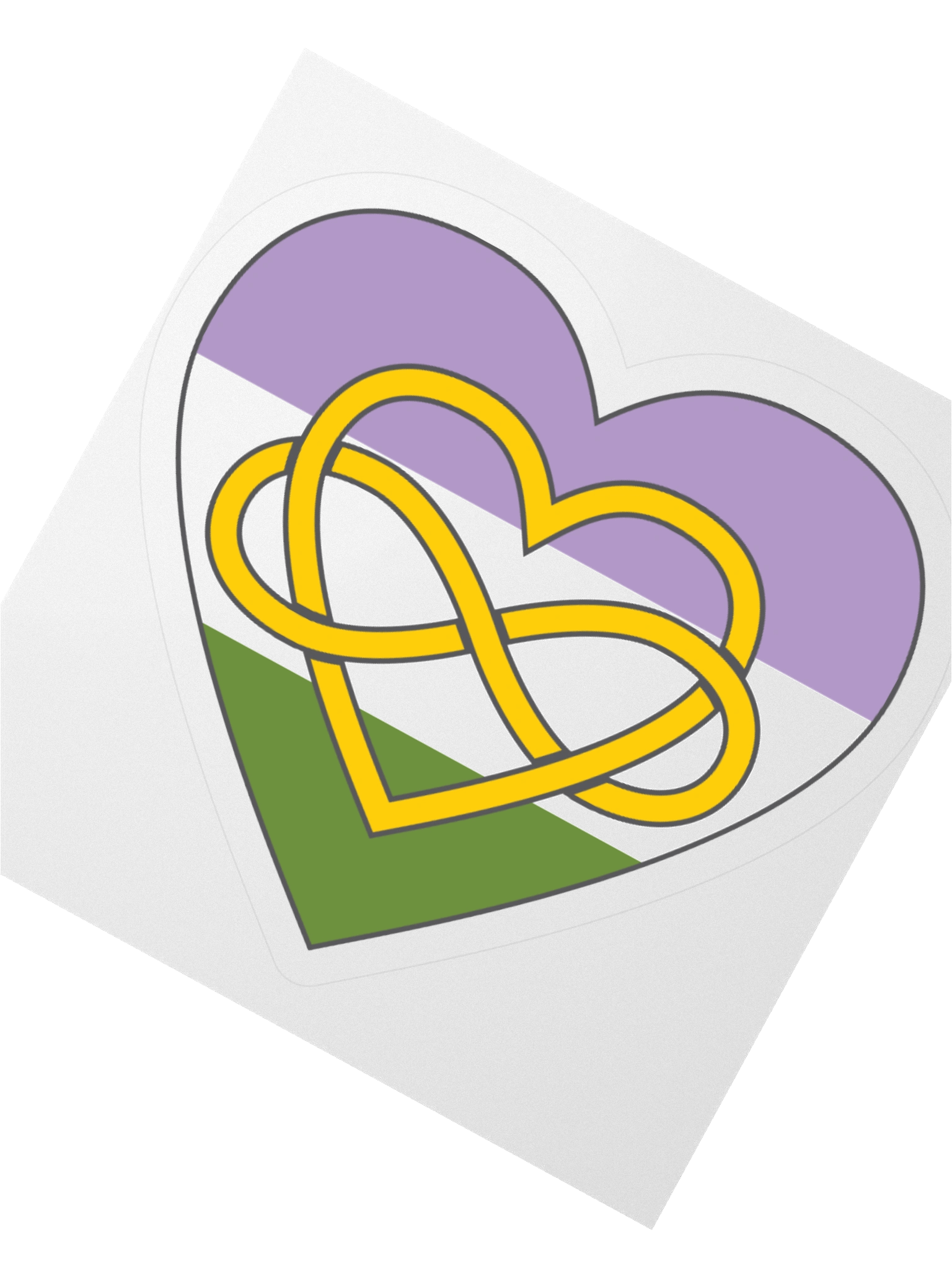 Genderqueer Pride Flag Polyamory Infinity Heart Sticker product image (6)