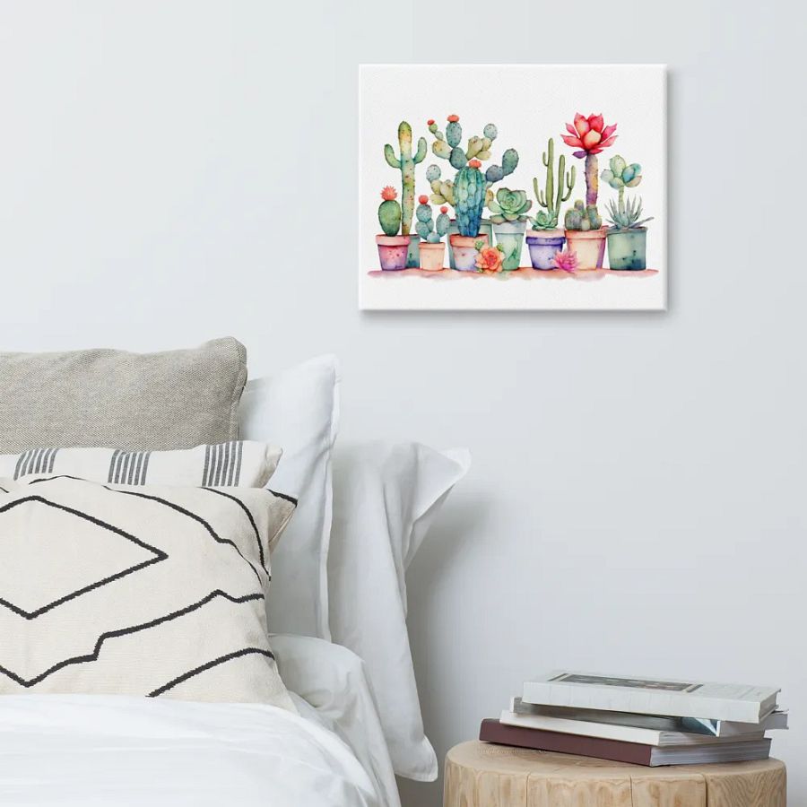 Colorful Potted Cacti And Succulents Canvas product image (2)