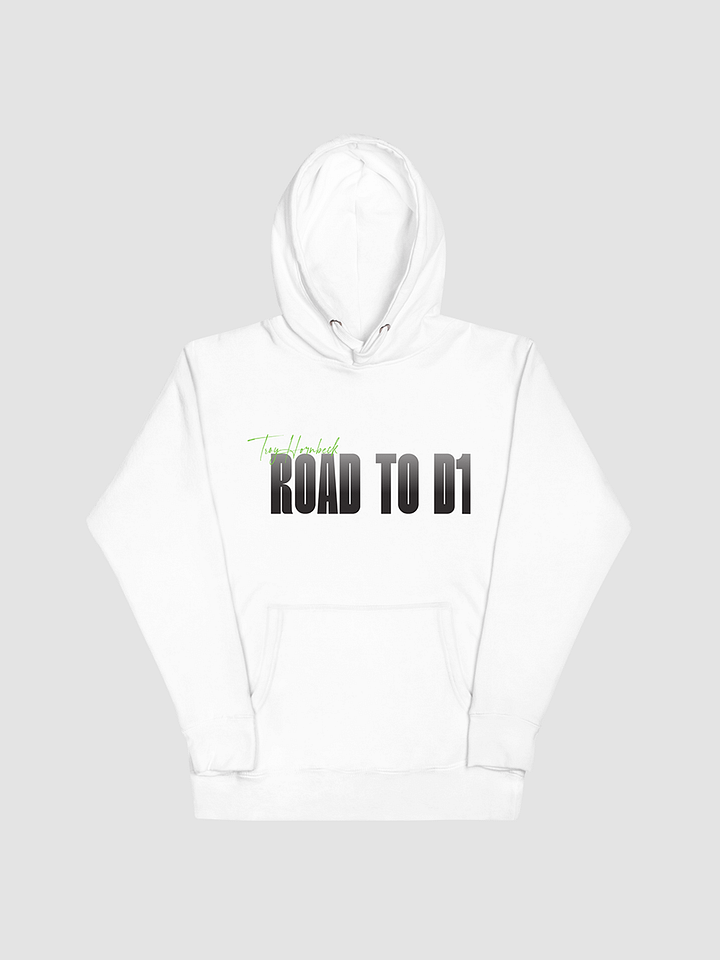 Troy Hornbeck - ROAD TO D1 - White Hoodie with GREEN product image (1)