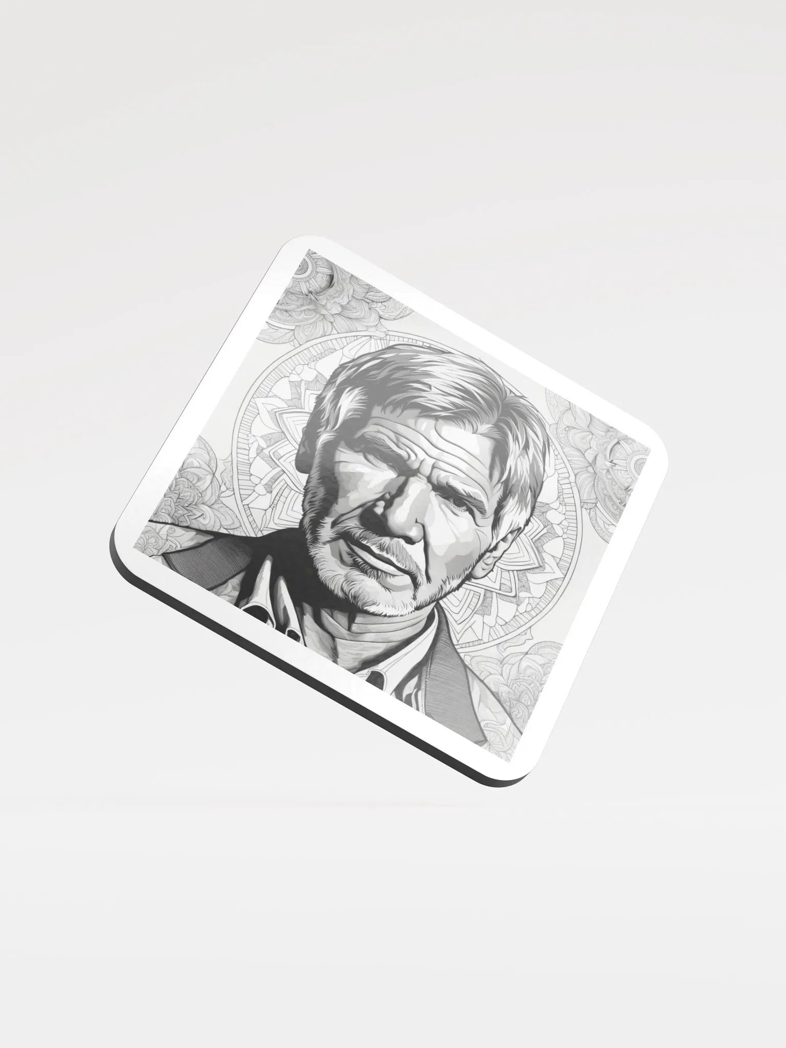 Mandala Man Glossed Cork Coaster product image (1)