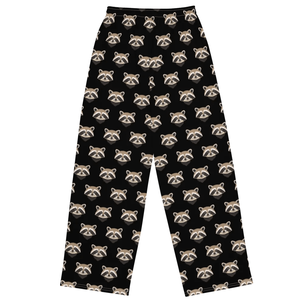 Raccoon Dreamland Wide-Leg Lounge Pants in Black product image (2)