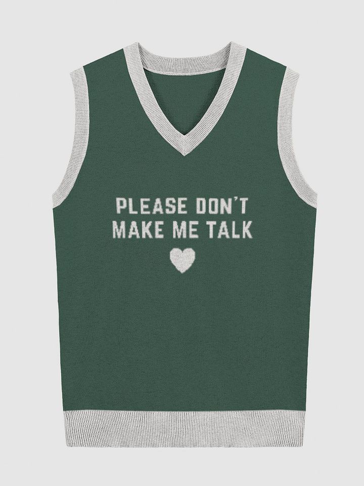 PLEASE DON'T MAKE ME TALK (pine and off-white) knitwear vest product image (1)