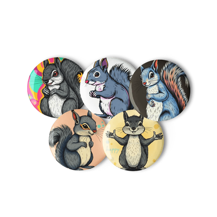 Cheerful Squirrel Pin Button Set product image (3)