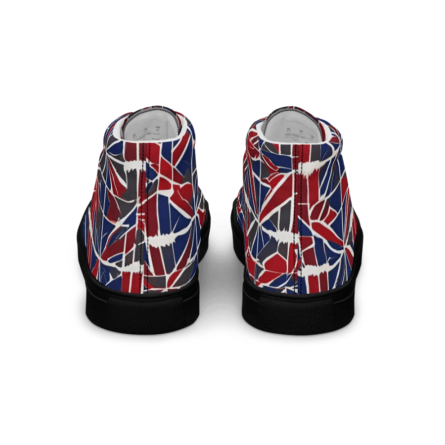 Red And Blue Mosaic Men's High Top Shoes product image (5)