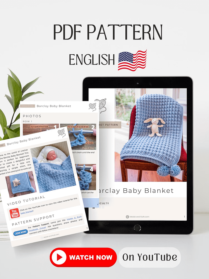 Crochet Pattern: Barclay Baby Blanket product image (2)