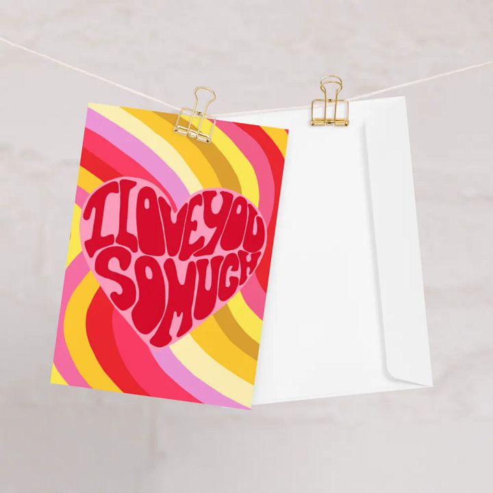 I Love You So Much retro portrait greeting card product image (1)