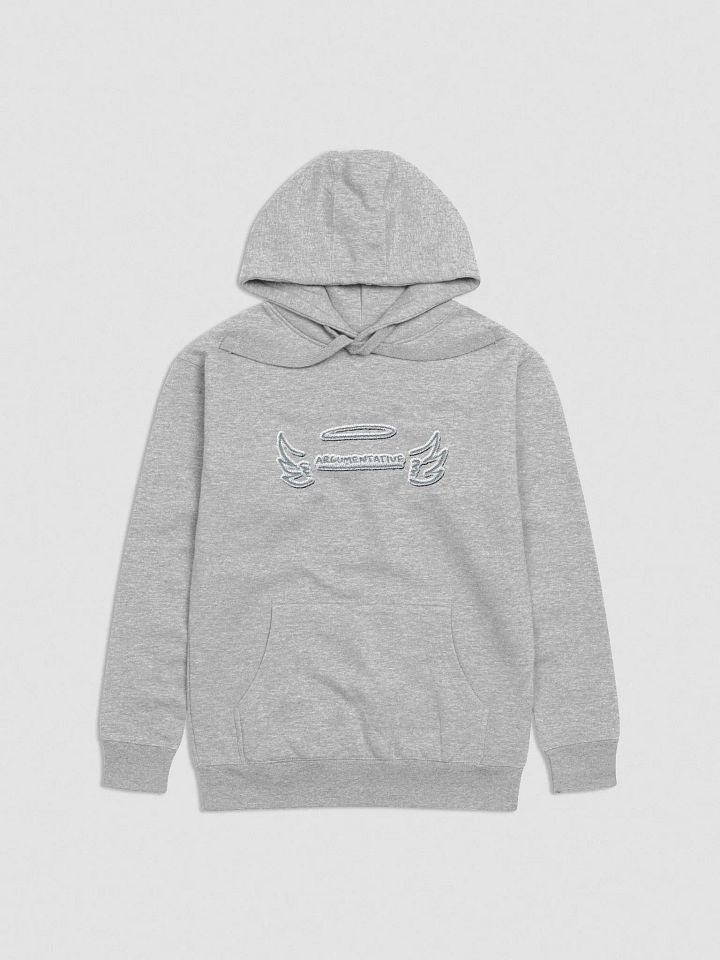 ANGELIC (lg. grey + white bubble design) embroidered heavyweight hoodie product image (1)