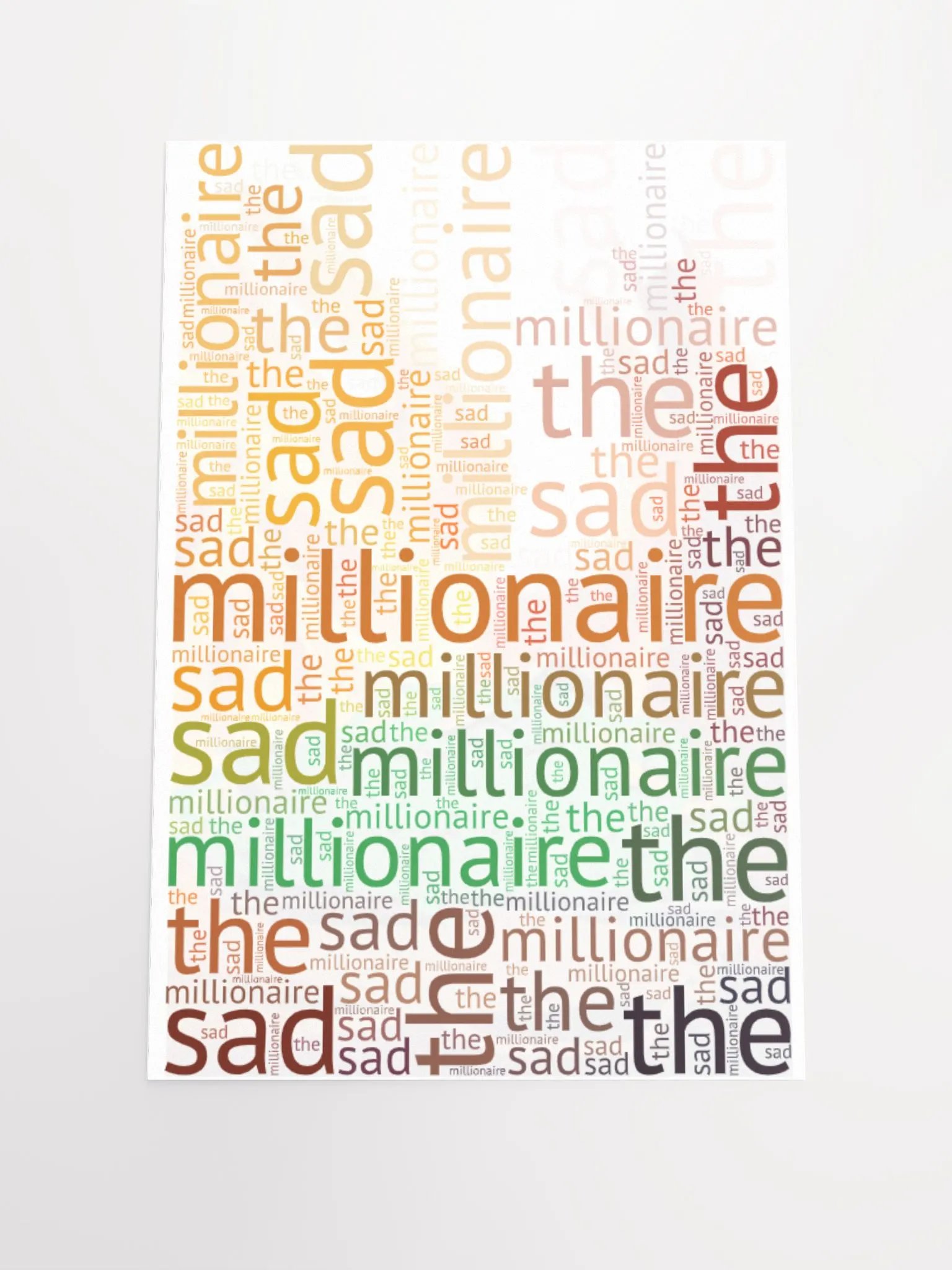 The Sad Millionaire - Word Art Poster product image (1)