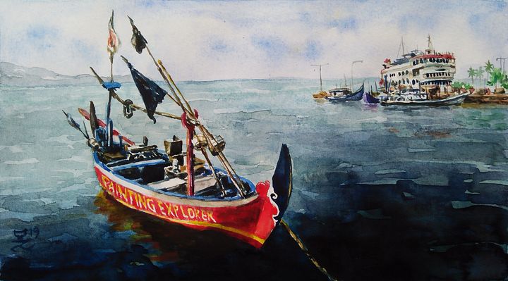 "Boat" Painting by Deni Je product image (1)