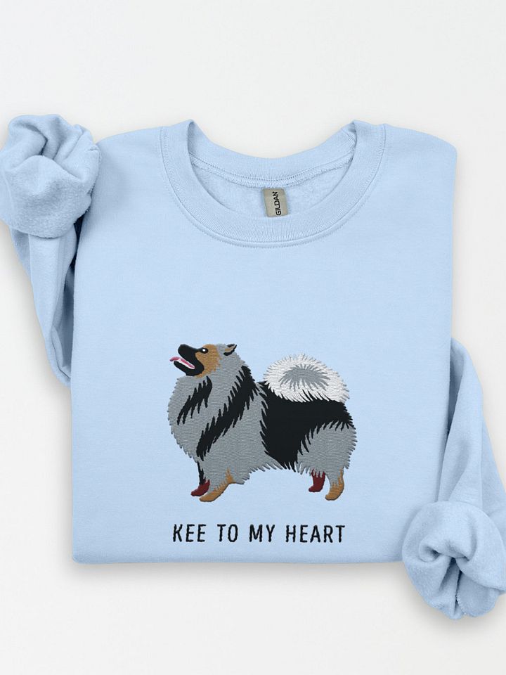 Kee to My Heart Sweatshirt (Embroidered) of a Keeshond product image (1)