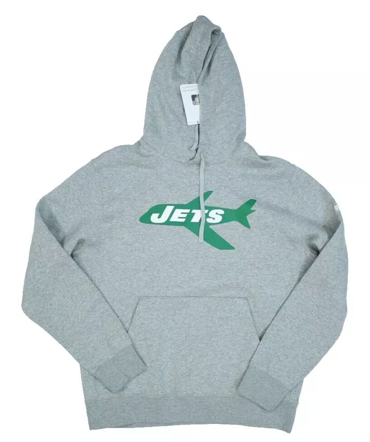 New York Jets Nike Rewind Club Fleece Pullover Hoodie Heathered Grey Mens M product image (1)