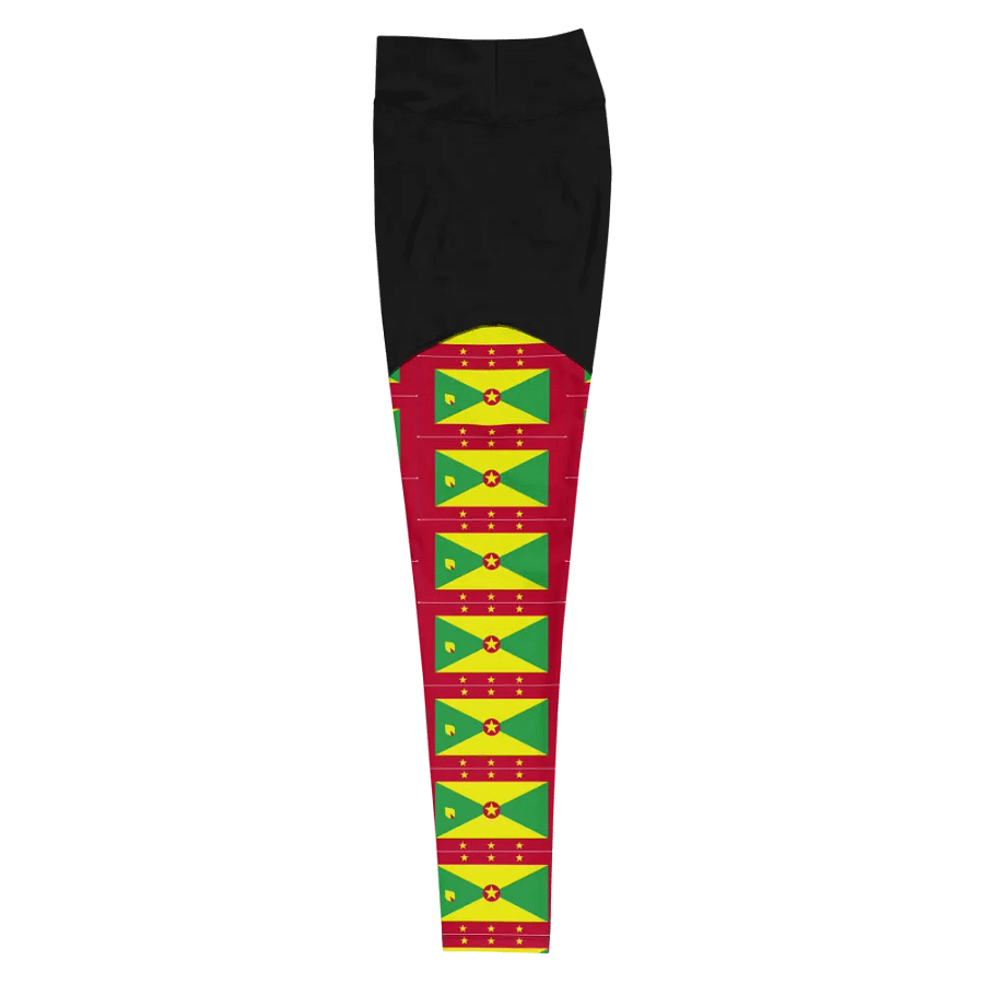 Grenada Flag All-Over Sports Leggings product image (7)