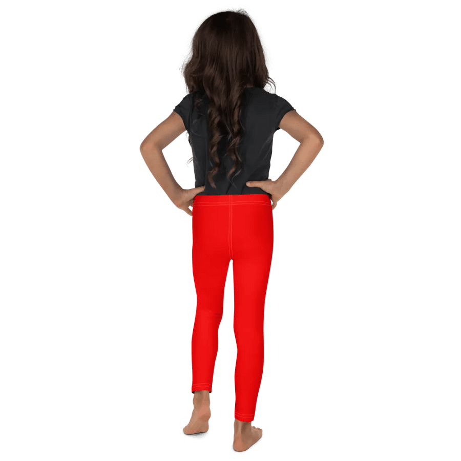 Kids Plain Color Red Leggings product image (2)