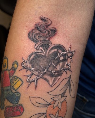 Thanks for the trust Aiden! Enjoyed doing this sacred heart tattoo! This tattoo here is a great example of what can be done a...