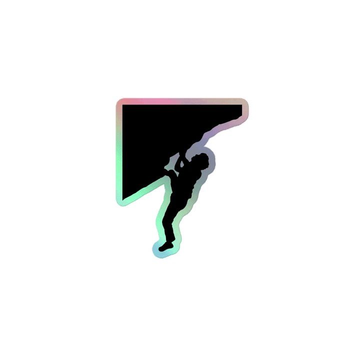 Man bouldering holographic sticker product image (1)