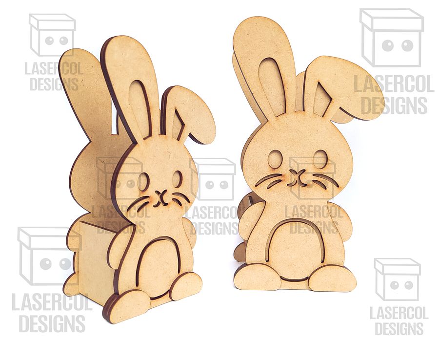 Easter Bunny Basket Set 4 (4 Styles, 2 Sizes) - Laser Cut Files product image (9)
