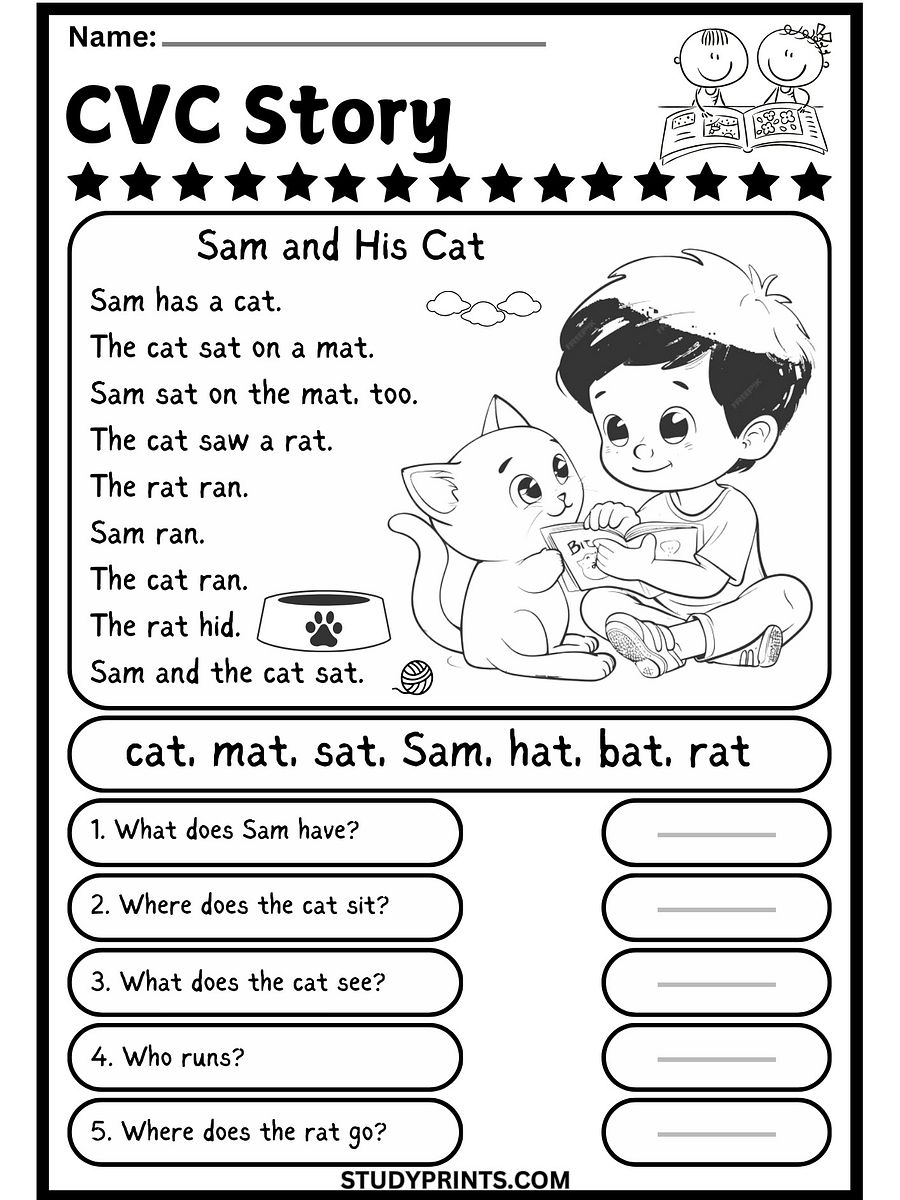 cvc worksheets for kindergarten pdf product image (4)