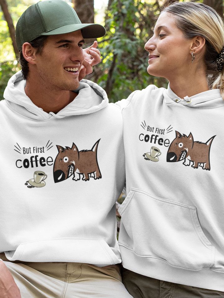 Bella+Canvas Supersoft Hoodie-Nervous Pup Needs Coffee product image (1)