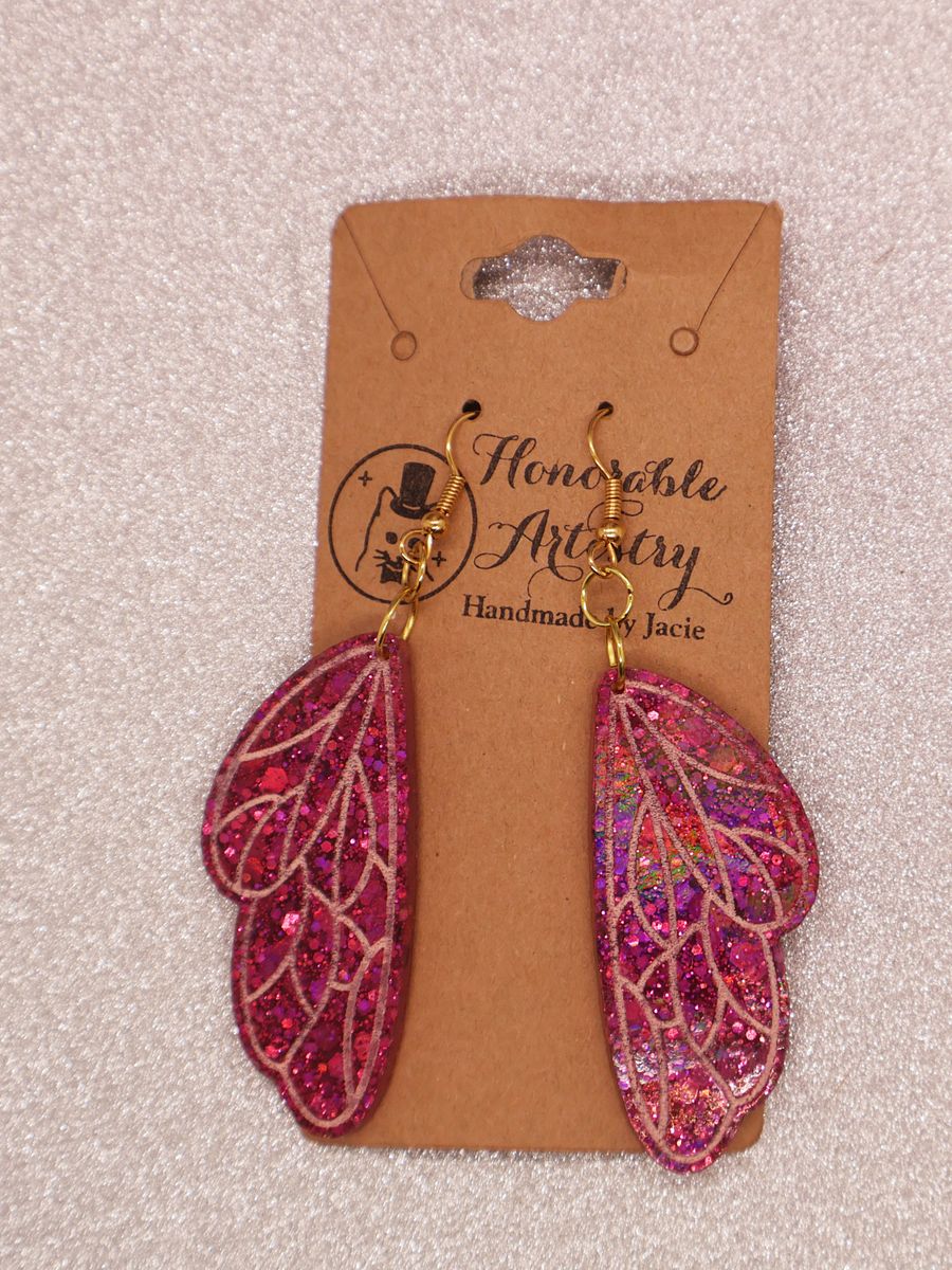 Holographic Fairy Wing Earrings Version 1 product image (4)