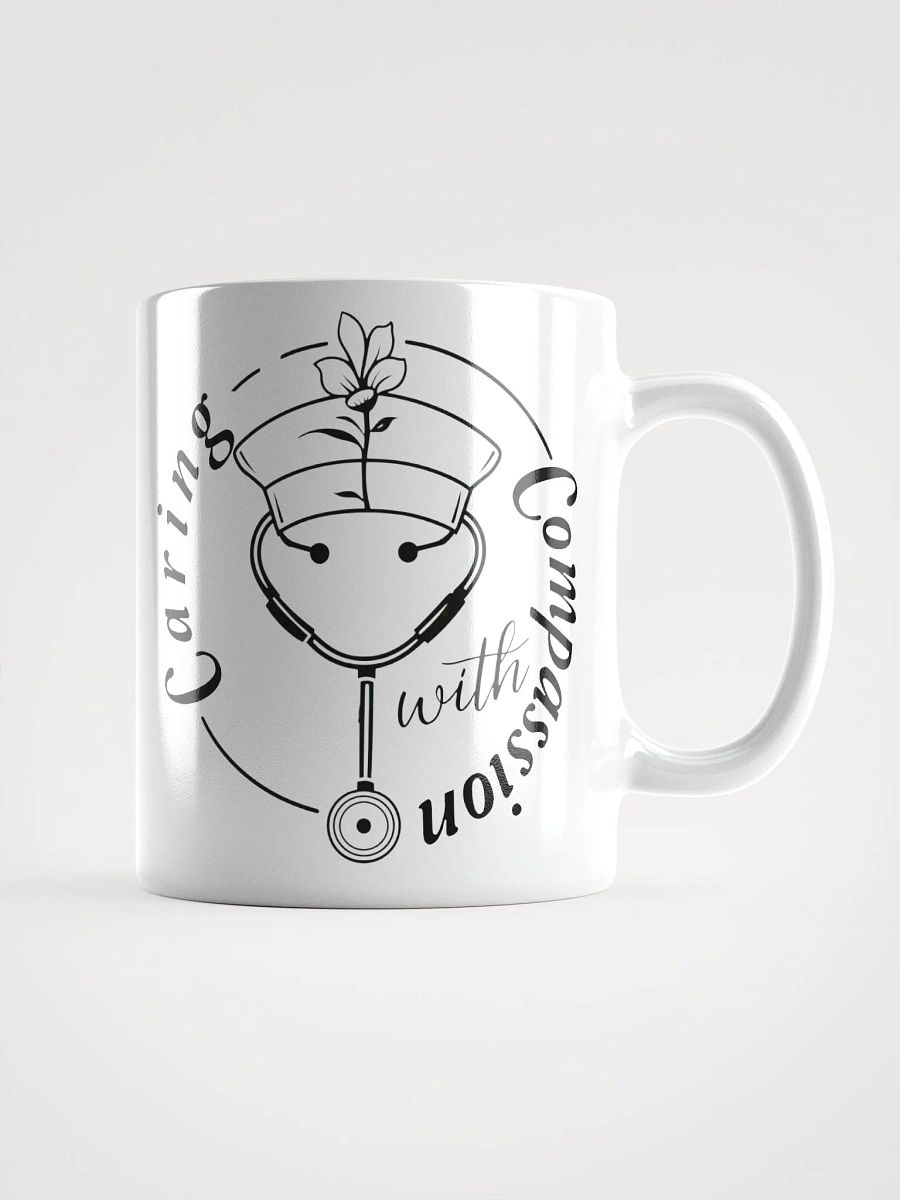 Caring With Compassion Nurse Line Art Mug, product image (1)