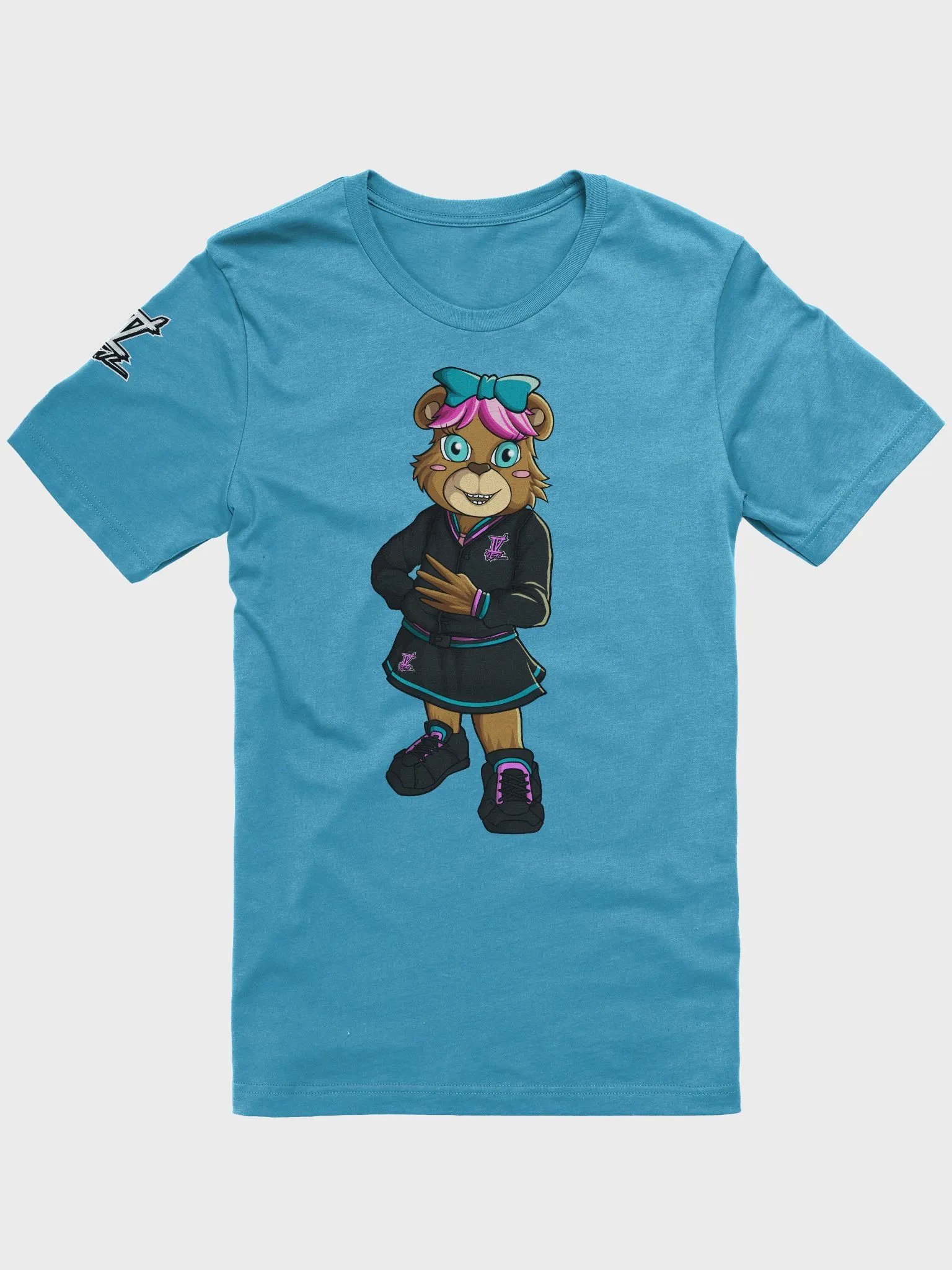Standing Girl Bear Bella+Canvas Supersoft Aqua T-Shirt product image (1)