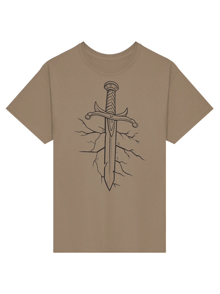 Shattered Ground Sword — Line Art Warrior T-Shirt product image (1)