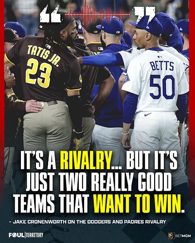 Nothing but fire when Padres and Dodgers link up. 🔥